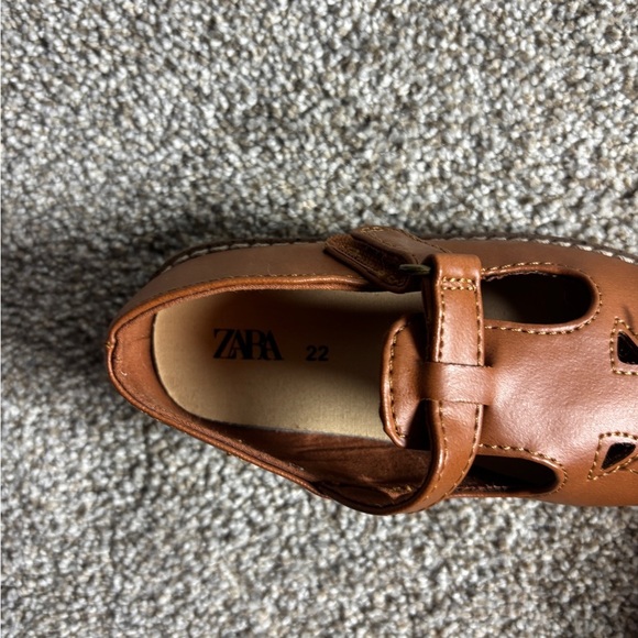 Zara Mary Jane shoes sz 22 toddler girl brown 5.5/6 fall neutral - Picture 4 of 6